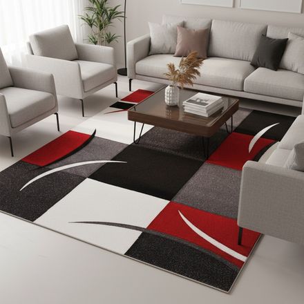 Tapis DIAMOND COMMA Rouge thumbnail 1