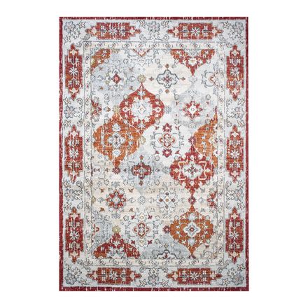 Tapis Vintage Noura Terracotta, Gris, Rouge thumbnail 1