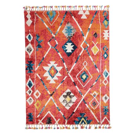 Tapis Berber Tribal Mk 02 Bleu, Jaune, Rose, Orange, Blanc thumbnail 3
