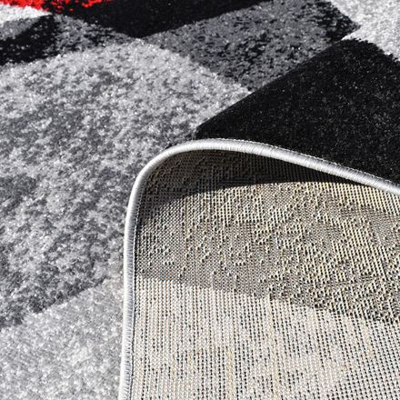 Tapis Radule Rouge, Gris, Noir, Écru thumbnail 3