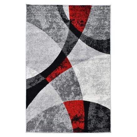 Tapis Radule Rouge, Gris, Noir, Écru thumbnail 4