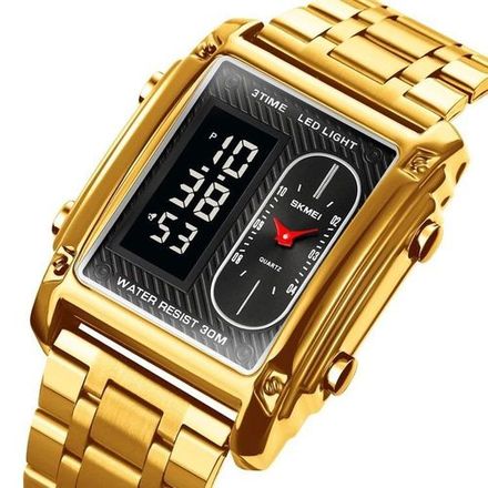 Montre-bracelet Électronique Rectangulaire pour Homme, Pointeur, Réveil thumbnail 1