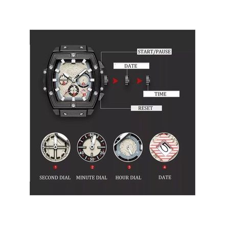 Montre-bracelet à Quartz pour Hommes, Automatique, Mécanique thumbnail 4