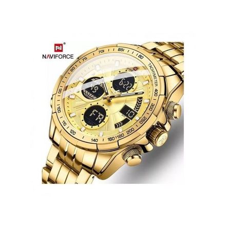 New Montre Quartz pour Hommes en Acier Inoxydable Double Affichage thumbnail 3