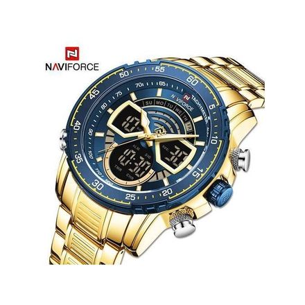 Montre Chronographe Sport Ur Doré_bleu thumbnail 1
