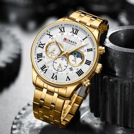 Montre-bracelet en Acier Inoxydable pour Homme, Chronographe Étanche thumbnail 1