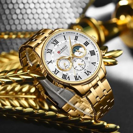 Montre-bracelet en Acier Inoxydable pour Homme, Chronographe Étanche thumbnail 3