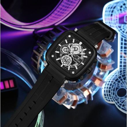  Montre Homme Sport Silicone Noir Étanche thumbnail 2