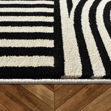 Tapis Suki Noir, Crème thumbnail 3