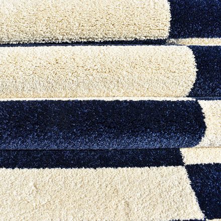 Tapis Danyo crème, bleu thumbnail 3