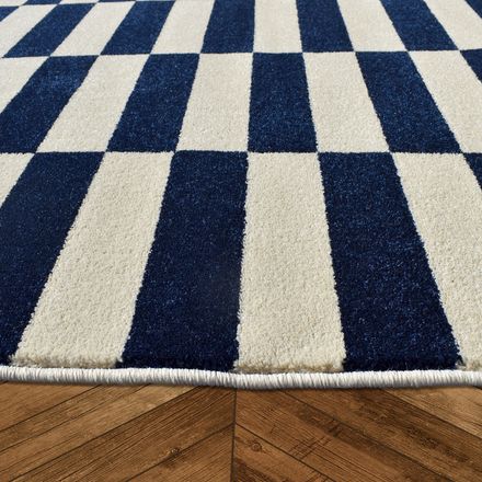 Tapis Danyo crème, bleu thumbnail 4