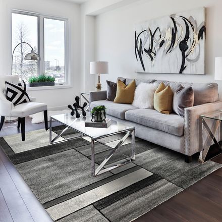 Tapis Brillance Geometrique Gris thumbnail 1