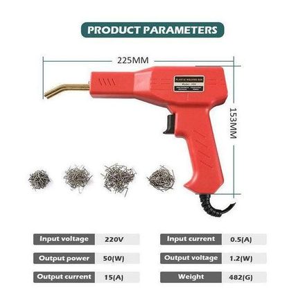 Kit de soudeur en plastique amélioré de 150 W, agrafeuses à chaud, kit de réparation de pare-chocs de voiture, pistolet à souder en plastique 2 en 1 avec tiges de soudure thumbnail 4