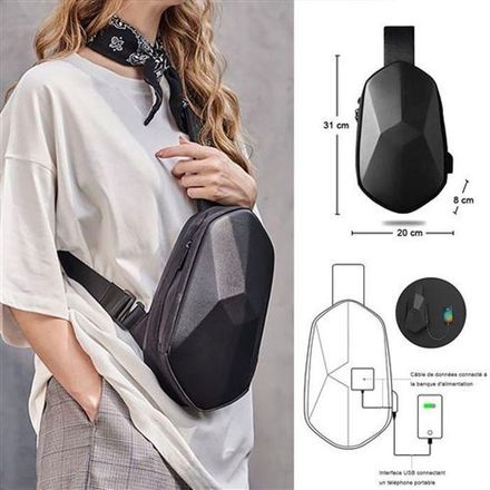 Fashion Sac à Bandoulière de Mode de Sport Extérieur à Main Croisé Décontracté Avec Chargeur USB thumbnail 1
