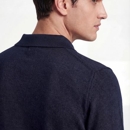 Merino Knit Polo – Navy – 100% Superfine Virgin Wool thumbnail 4