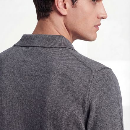 Merino Knit Polo – Mid Grey – 100% Superfine Virgin Wool thumbnail 3