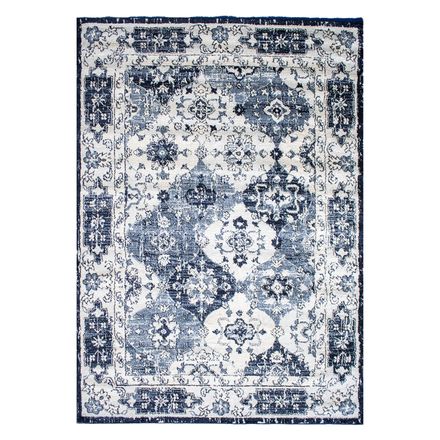 Tapis NOURA bleu, crème thumbnail 1