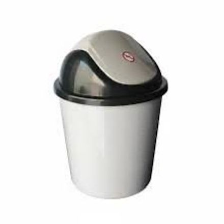 Poubelle balance couvercle basculant 10 l -grise-plastique résistant pratique thumbnail 1