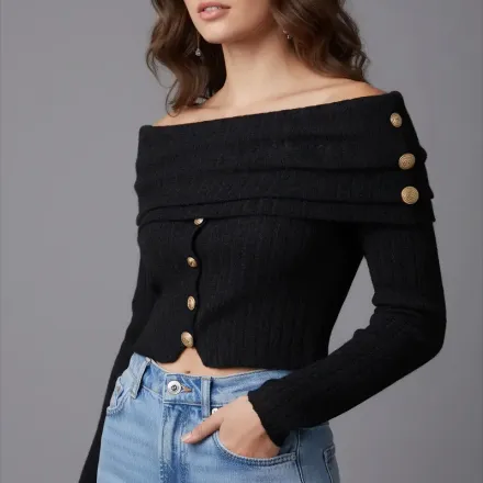 Top en Maille Bustier avec Fronces thumbnail 7