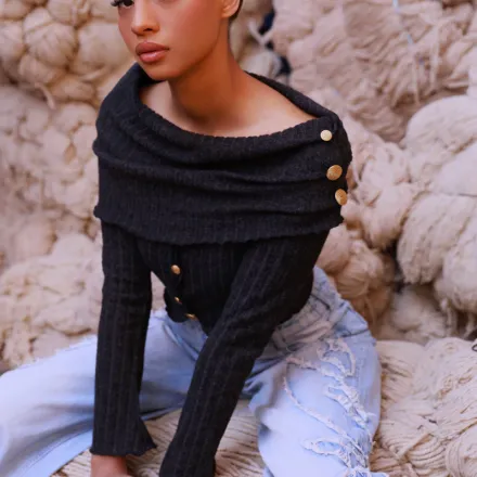 Top en Maille Bustier avec Fronces thumbnail 4