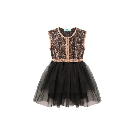 Caftan sans Manches Pailleté - Noir thumbnail 2