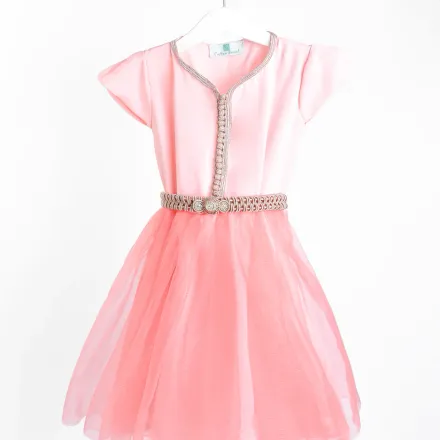 Caftan sans Manches en Crêpe Georgette en Soie thumbnail 2