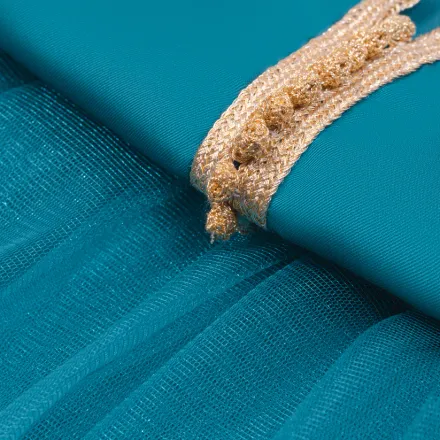 Caftan avec Manches en Crêpe Georgette en Soie thumbnail 2