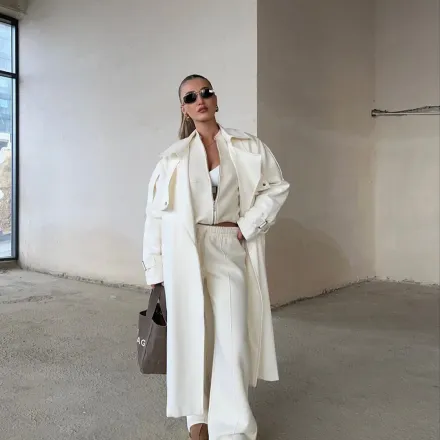 Trench-coat Blanc Cassé thumbnail 3