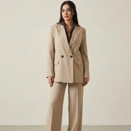 Ensemble Tailleur / Veste Croisée Rayé thumbnail 1