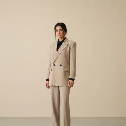 Ensemble Tailleur / Veste Croisée Rayé thumbnail 4
