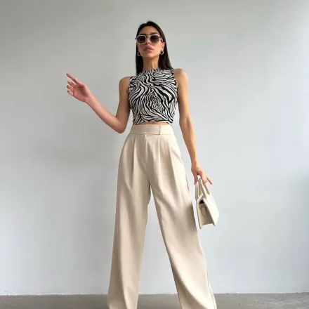 Pantalon Palazzo Avec Scratch  thumbnail 3