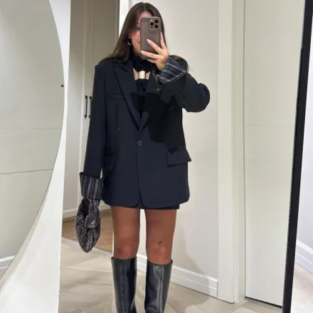 Blazer Oversize À Doublure Rayée thumbnail 1