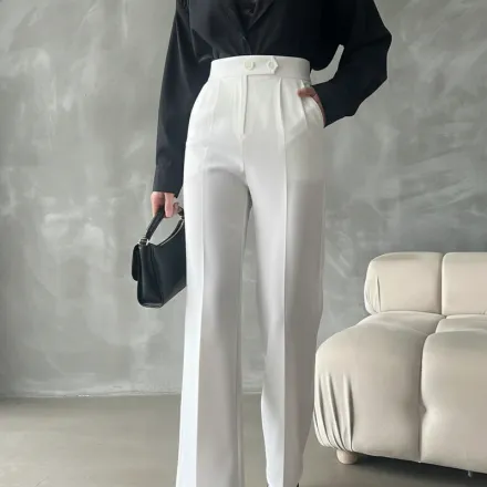 Pantalon Palazzo Taille Haute Élégant thumbnail 2