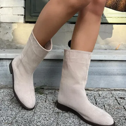 Bottes En Suédine À Semelle Plate thumbnail 3