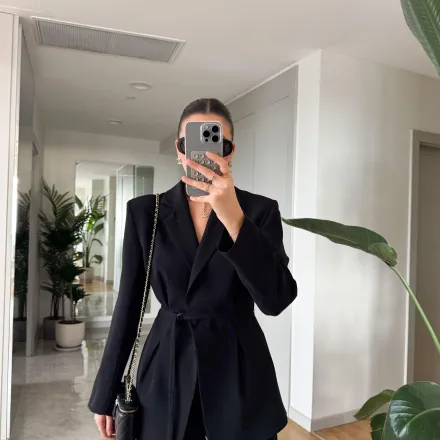 Ensemble Tailleur - Blazer Ceinturée & Pantalon Fluide thumbnail 4