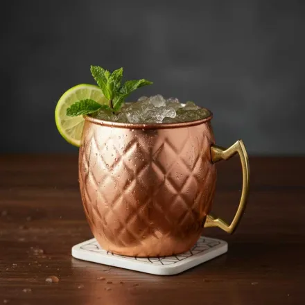 Mug en Cuivre Martelé avec Intérieur Inox - 500ml thumbnail 1