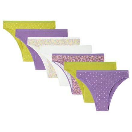 Lot de 7 Culottes Brésiliennes en Coton Mélangé Imprimé thumbnail 1
