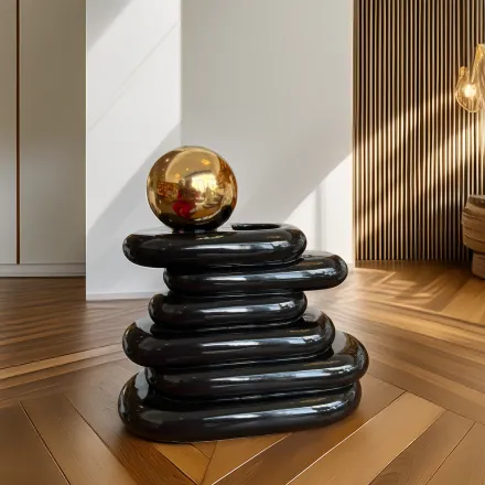 Vase Décoratif Créatif – Noir Élégant thumbnail 2