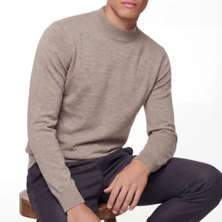 Mock Neck Knit Sweater – Extra-fine Merino Wool thumbnail 2