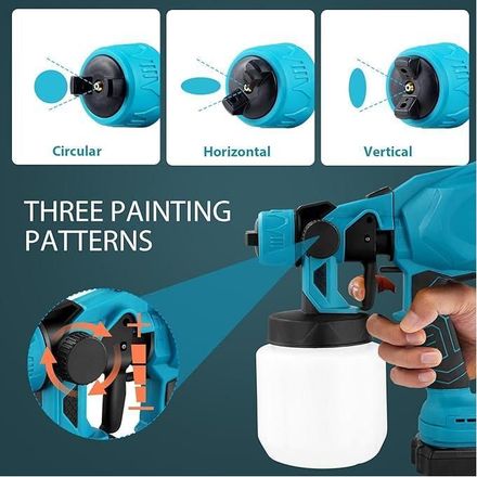 Pistolet À Peinture Électrique Sans Fil 1800 Ml Haute Puissance Hvlp Pour Peinture, Avec 2 Batteries 48 Volt thumbnail 4