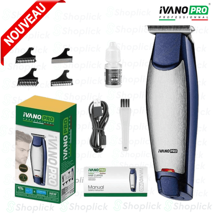 Tondeuse Professionnelle En Acier Inoxydable. Haute Précision, Rechargeable & Silencieuse 90 Min Ivo-5021 thumbnail 2