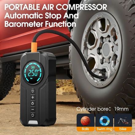 Demarreur De Voiture Avec Gonfleur De Pneus Led, Type C , Usb Alimentation thumbnail 4