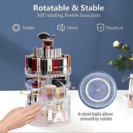 Organiseur De Maquillage Rotatif À 360°, Support Rotatif Réglable thumbnail 2