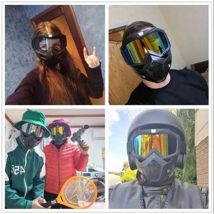 Masque De Lunettes De Moto Avec Filtre Buccal thumbnail 3
