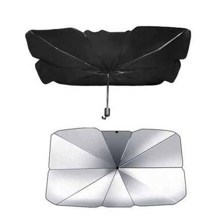 Couvre Pare-brise Parapluie Pliable En Titane Et Argent, Bloc De Lumière, Rayons Ultraviolets thumbnail 3