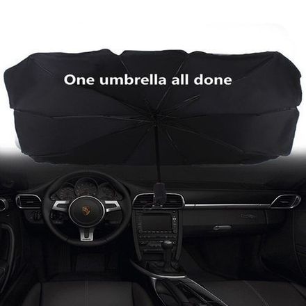 Couvre Pare-brise Parapluie Pliable En Titane Et Argent, Bloc De Lumière, Rayons Ultraviolets thumbnail 4