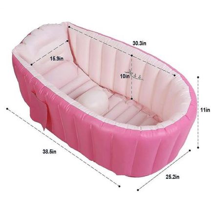 Baignoire Bébé Gonflable Antidérapante , Confort Optimal Et Sécurité Maximale - Rose thumbnail 2