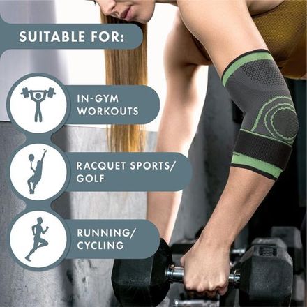 Coudière De Sport Réglable – Support De Coude Élastique Et Respirant Pour Entraînement, Tennis, Musculation thumbnail 3