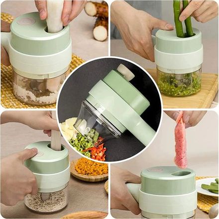 Mini Hachoir Culinaire Électrique, Hachoir Sans Fil Avec Poignée, Coupe-légumes thumbnail 2