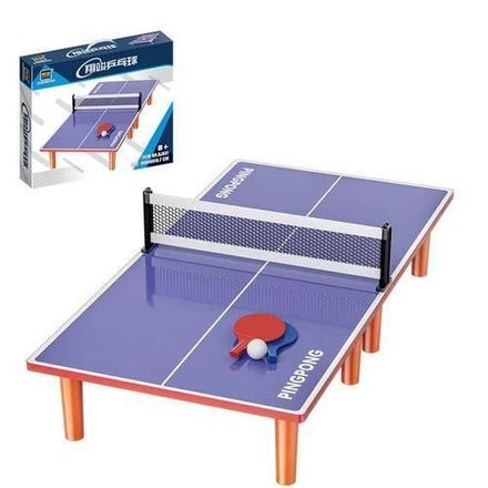 Mini Table De Ping-pong En Bois, Jeu De Tennis De Table Portable Pour Toute La Famille thumbnail 1